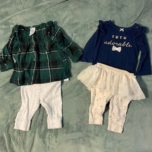 Two Carters baby girl outfits in 3 month